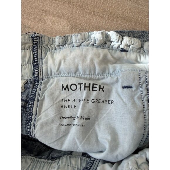 MOTHER The Ruffle Greaser Ankle Jeans in Threading The Needle Size 27 Stretch - Picture 5 of 10